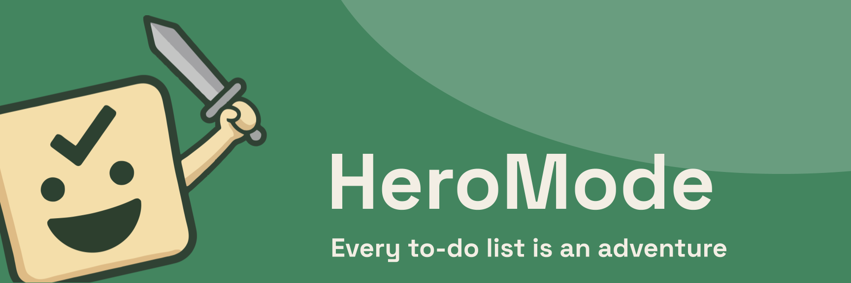 HeroMode v7.3 introduces a new app icon: a smiling checkbox holding a sword
