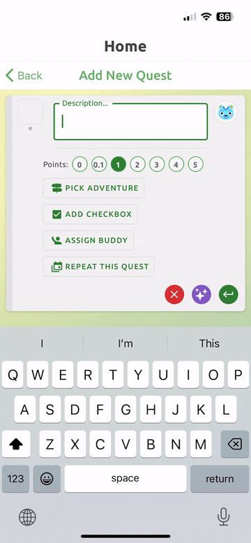 Read out the grocery list with voice input on my phone, and use Magic Assist to create a quest with all the checkboxes.