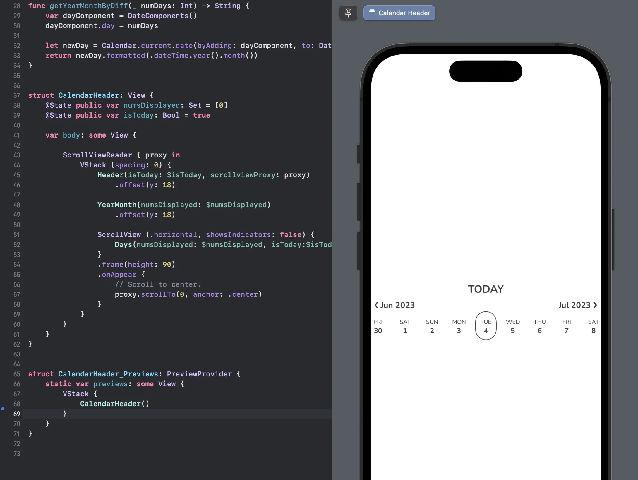 Live preview in Xcode