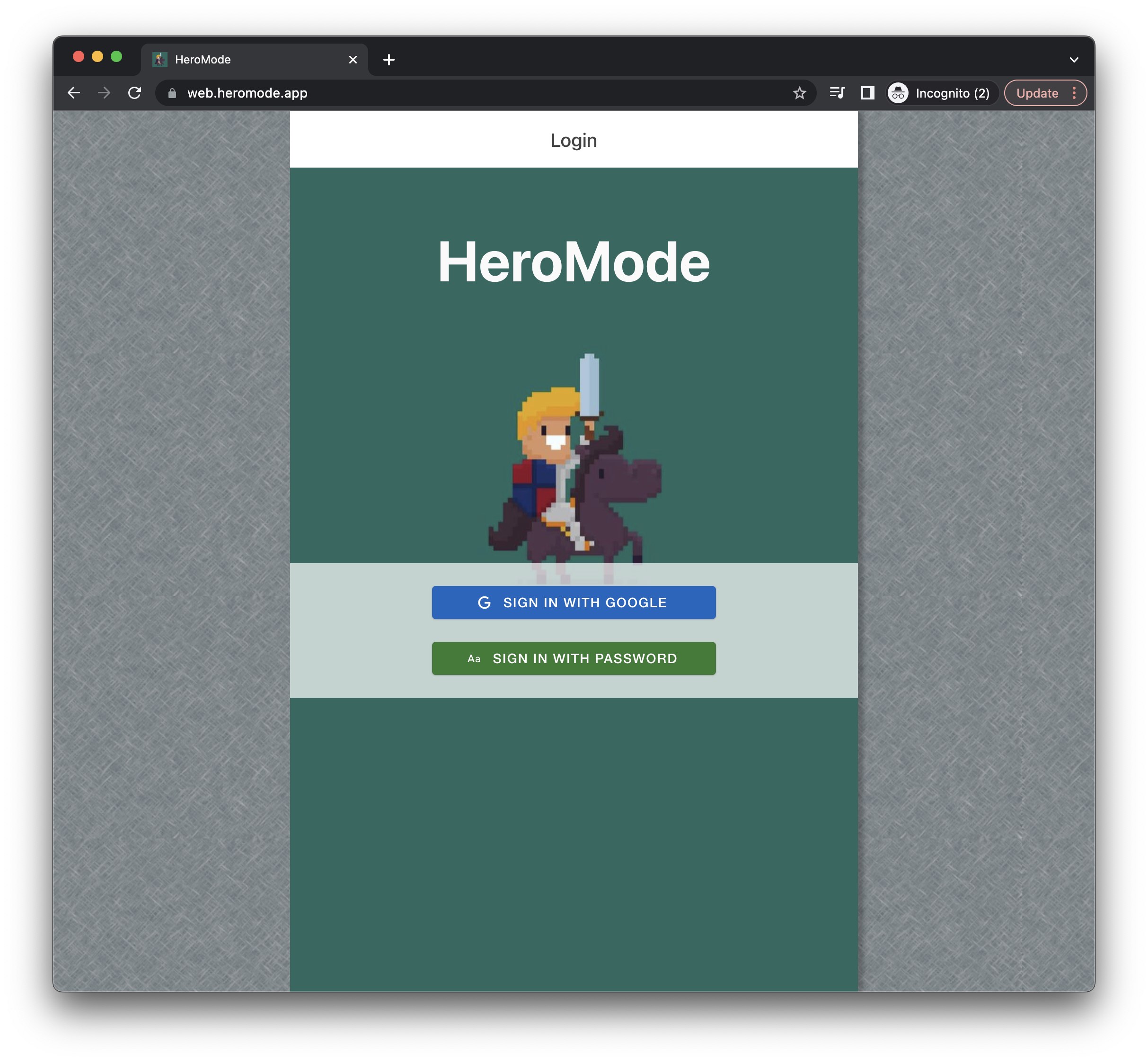 You can now use HeroMode as a web app.