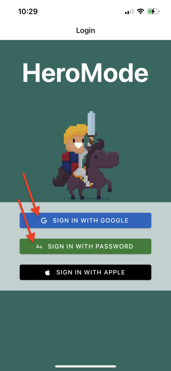 HeroMode current supports three ways of account creation. We recommend using either email plus password, or sign in with your Google account. These two methods will be supported in the HeroMode web version with v3 release.