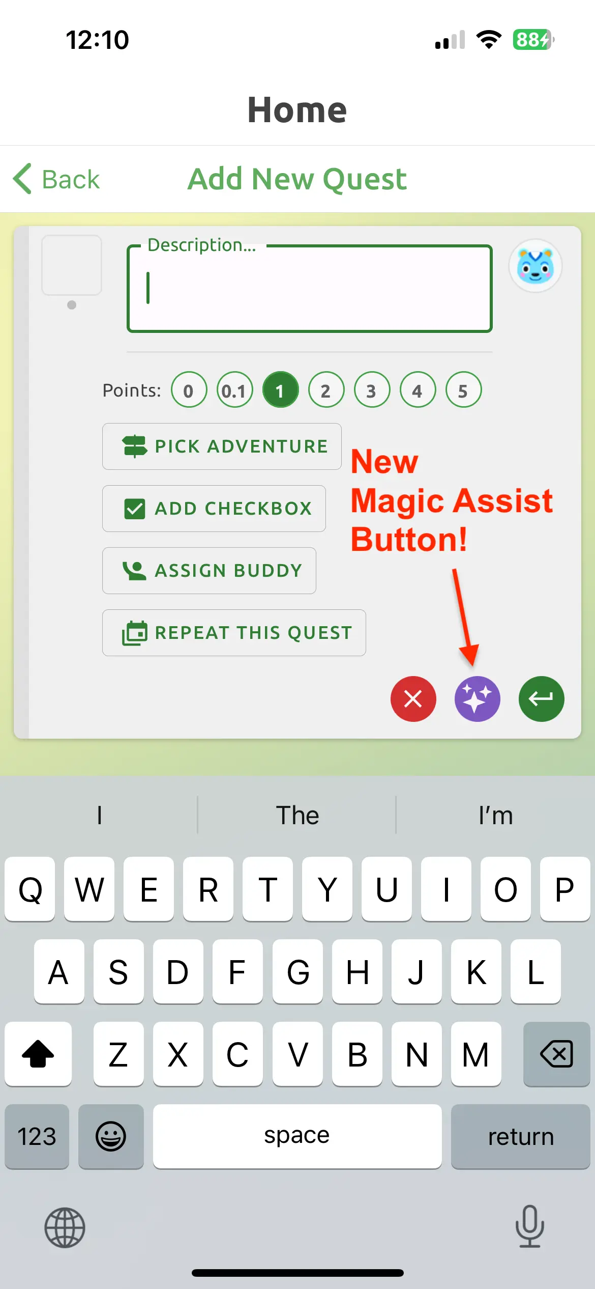 The new 'Magic Assist' button.