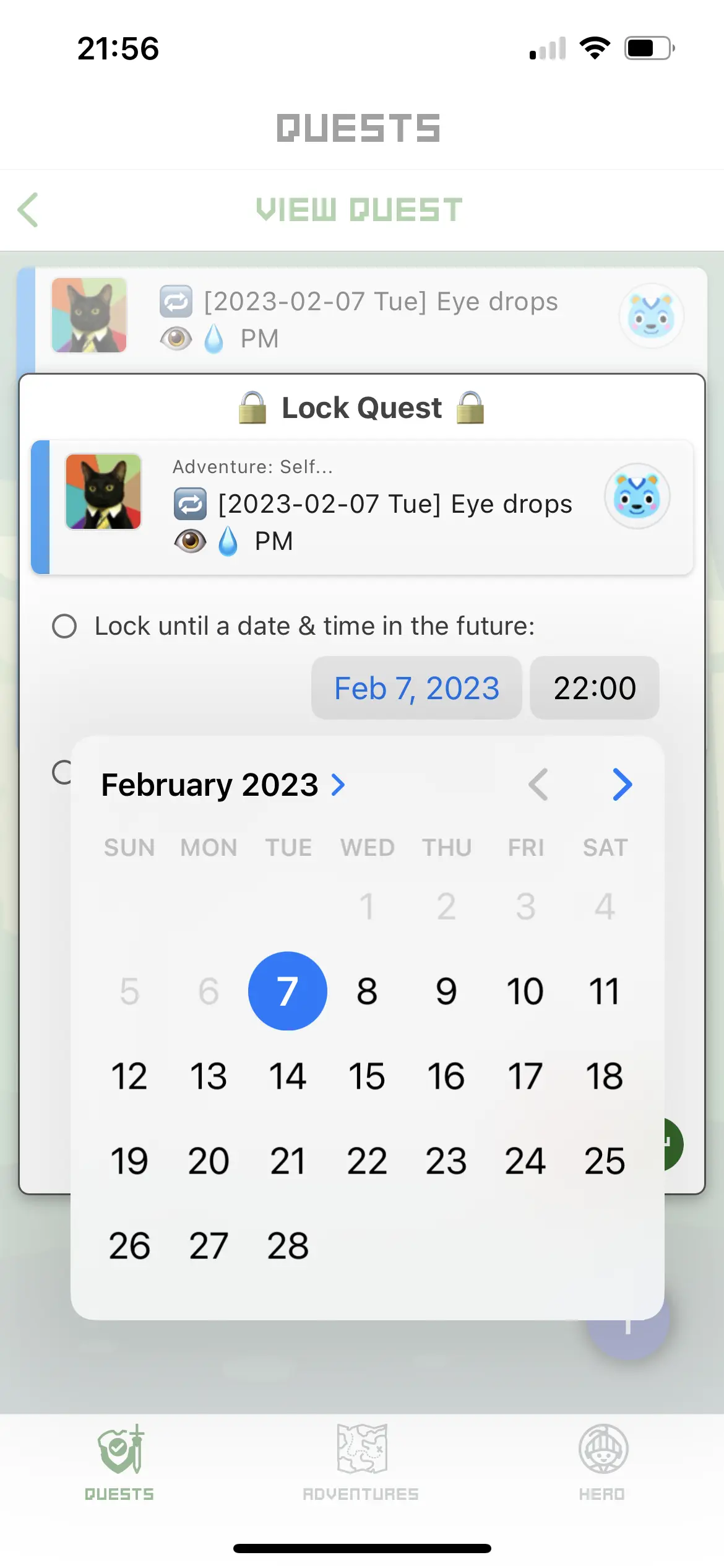 Mobile version of date picker