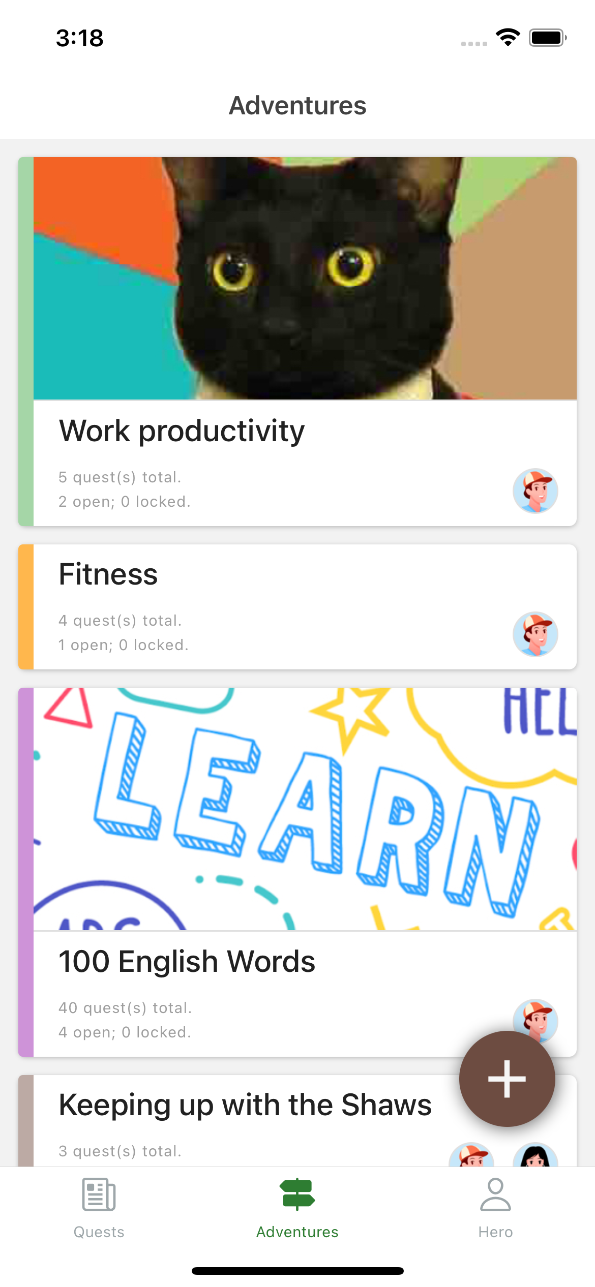 you can embark on several adventures in the heromode productivity app