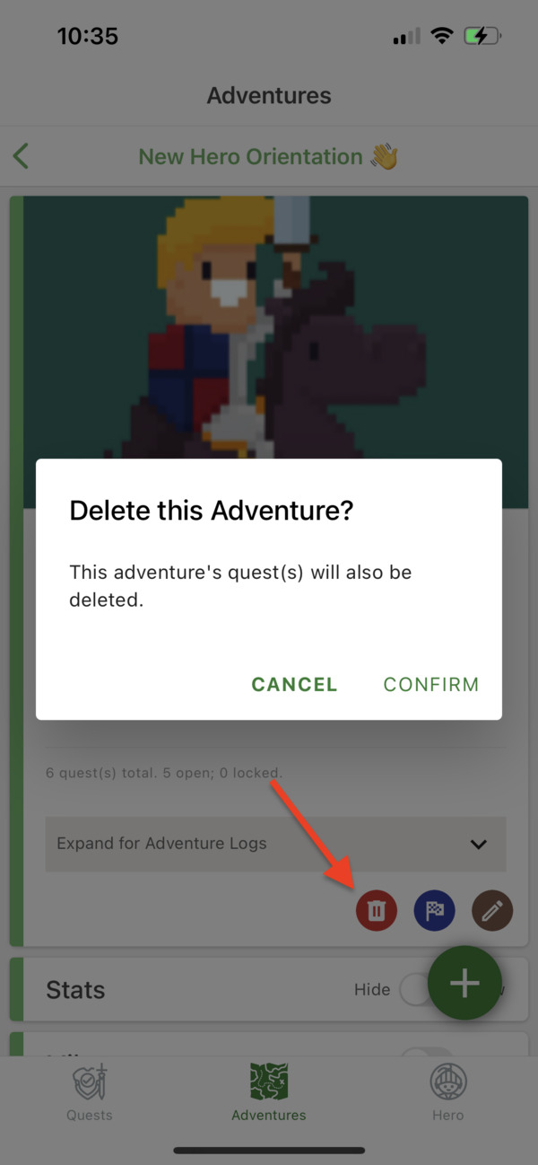 Or you can even delete the New Hero Orientation Adventure.