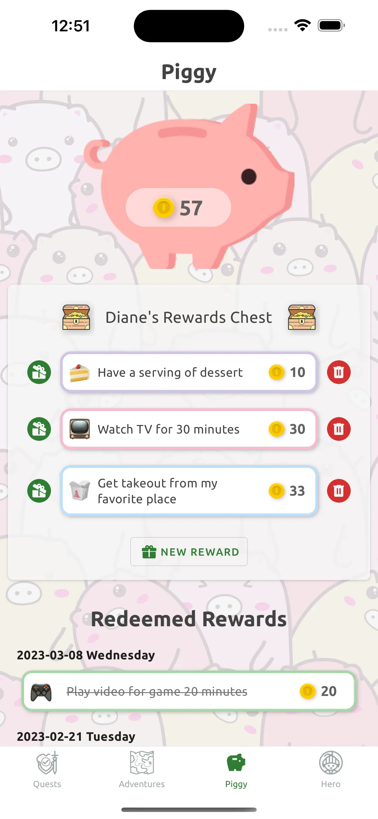 Piggy Reward System