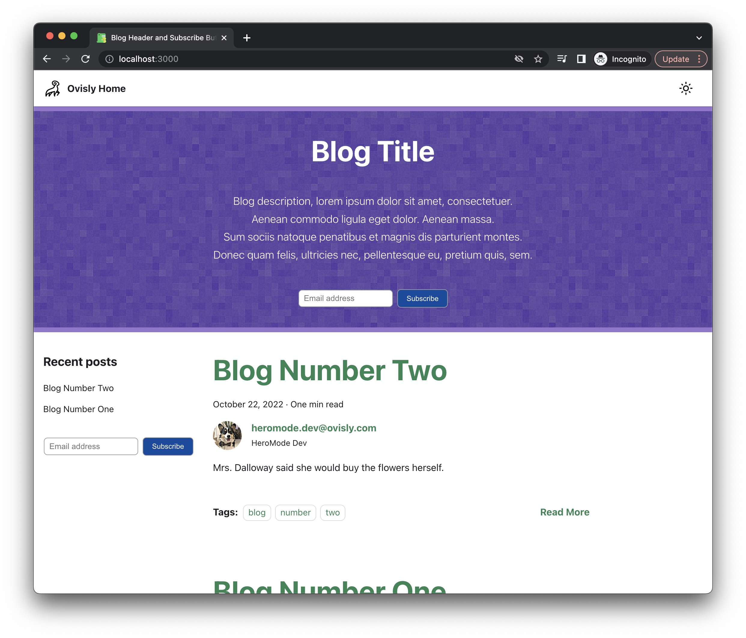 an example implementation adding a blog header a docusaurus blog